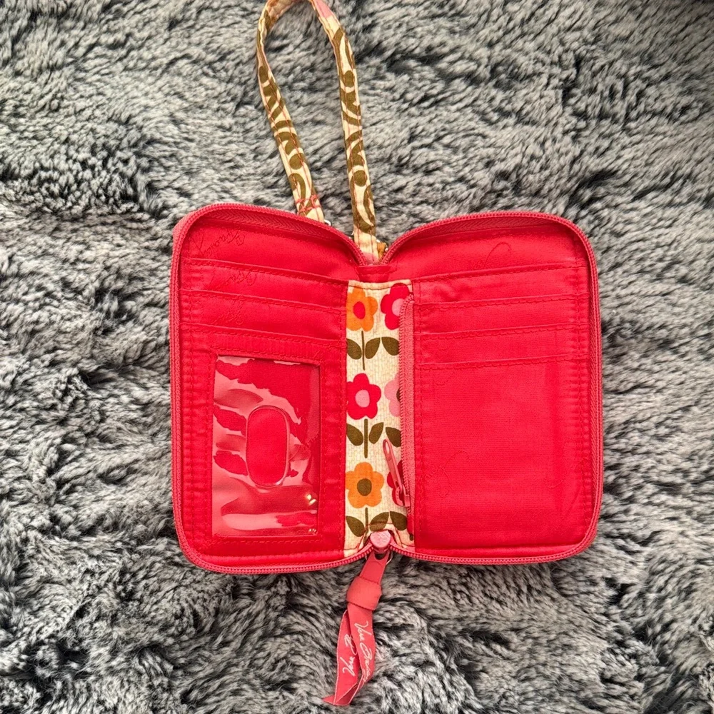 Vera Bradley Quilted Floral Wristlet Wallet - Pink, Orange, Bronze - Picture 3 of 3